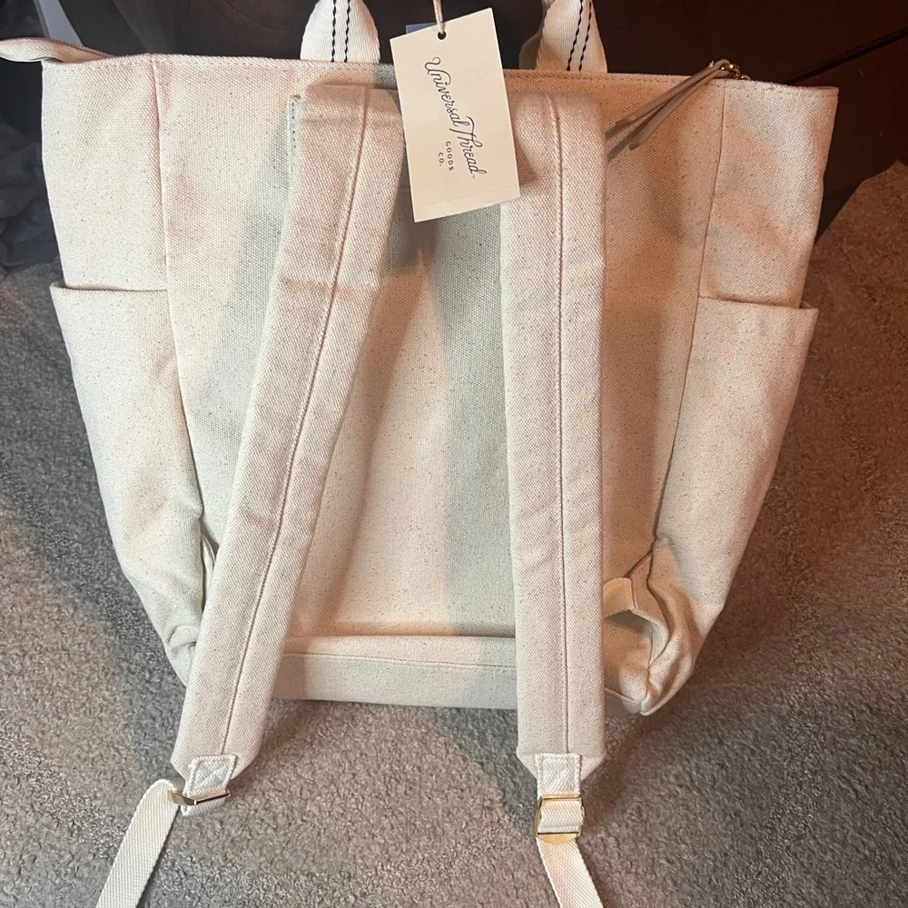 Universal Thread Cream Canvas Laptop Tote Bag